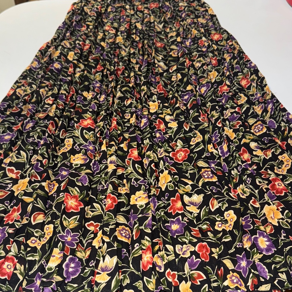 Vintage Worthington Vibrant Floral‎ Maxi Skirt